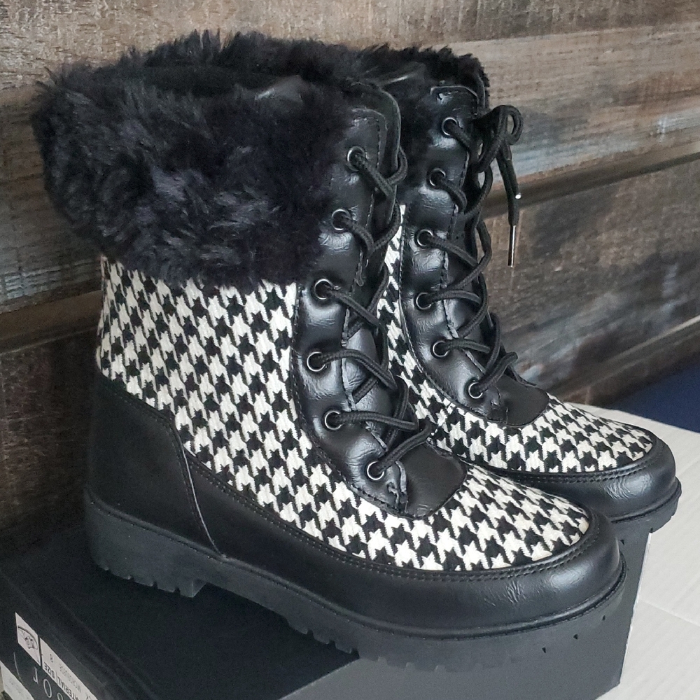 Stylish Black and White Women's Boots